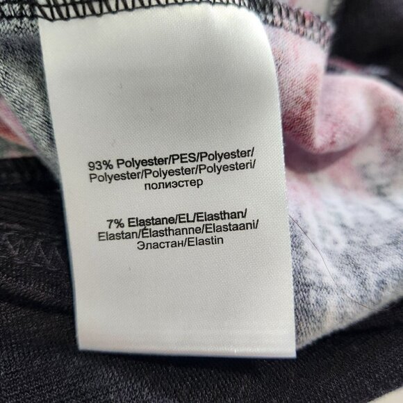 Marble Sweater Mini Dress XS Black Pink Abstract Long Sleeve Crew Neck Fine Knit - Picture 8 of 9